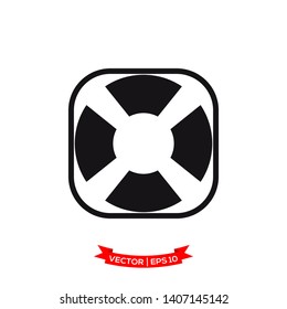 lifebuoy vector icon in trendy flat design 
