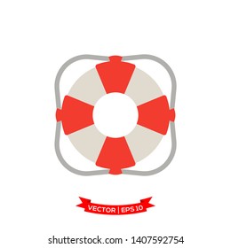 lifebuoy vector icon in trendy flat design 