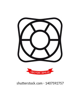 lifebuoy vector icon in trendy flat design 