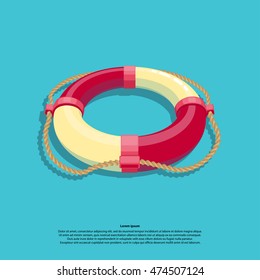 Lifebuoy, Vector illustration in flat, cartoon style isolated from the background, EPS 10