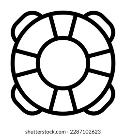 Lifebuoy Vector Line Icon Design