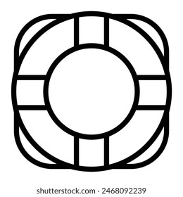 Lifebuoy Vector Line Icon Design