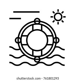 Lifebuoy vector outline icon