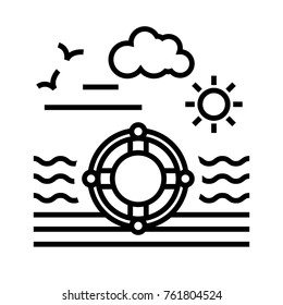 Lifebuoy vector outline icon