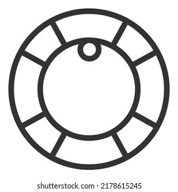 Lifebuoy - vector sign, web icon, illustration on white background, outline style