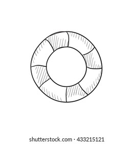 Lifebuoy vector sketch icon isolated on background. Hand drawn Lifebuoy icon. Lifebuoy sketch icon for infographic, website or app.