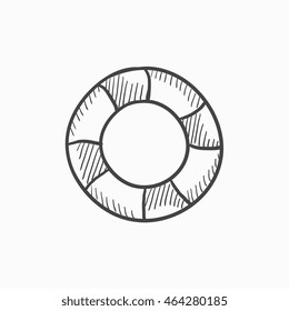 Lifebuoy vector sketch icon isolated on background. Hand drawn Lifebuoy icon. Lifebuoy sketch icon for infographic, website or app.
