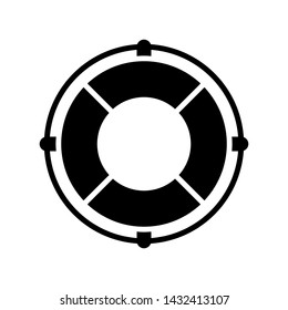 Lifebuoy vector, Summer party related solid style icon