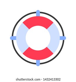 Lifebuoy vector, Summer party related flat style icon