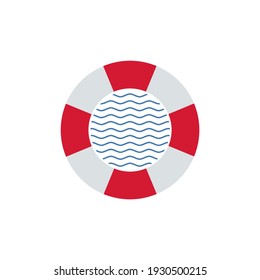 lifebuoy with waves vector design illustration