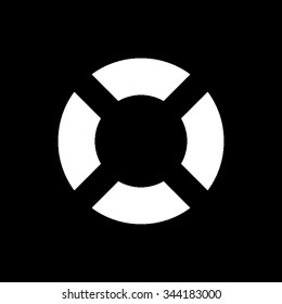 lifebuoy - white vector icon