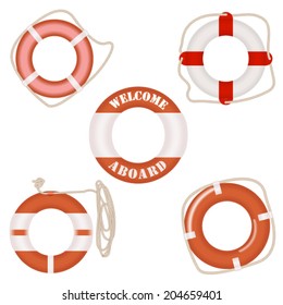 Lifebuoys fishing stock vector