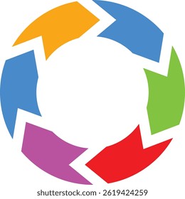 Lifecycle 6 part wheel diagram vector template