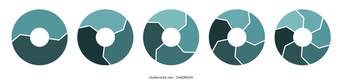 Icono de circulación del ciclo de vida con flechas 2, 3, 4, 5, 6. Piezas gruesas giran infografía. infografía turquesa cálida del círculo verde de la menta. Ilustración vectorial plana.