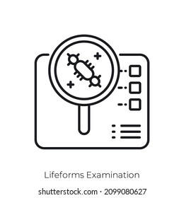 Lifeforms Examination icon. Outline style icon design isolated on white background