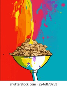 life-giving cereals abstract bright colors. eps10