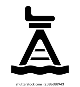 Lifeguad Tower Glyph Icon Design For Personal And Commercial Use