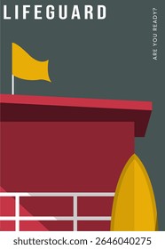 Lifeguard artwork representing rescue and beach culture. Great for swimwear, beach brands, and summer products.