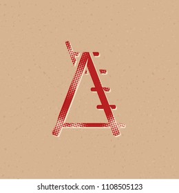 Lifeguard chair icon in halftone style. Grunge background vector illustration.