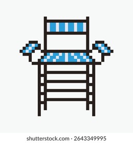 lifeguard chair pixel art icon vector illustration.