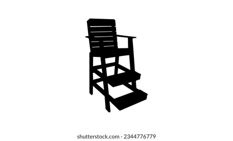 Lifeguard chair silhouette, high quality vector