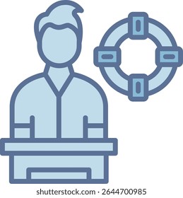 Lifeguard Filled Blue Tone Icon