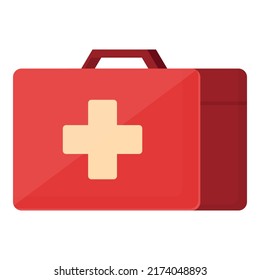 Lifeguard first aid kit icon cartoon vector. Ocean guard. Life safety