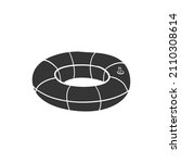 Lifeguard Float Icon Silhouette Illustration. Rescue Buoy Vector Graphic Pictogram Symbol Clip Art. Doodle Sketch Black Sign.