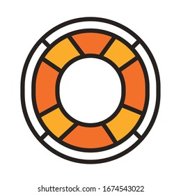 lifeguard float line and fill style icon vector illustration design