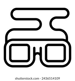 Lifeguard glasses icon outline vector. Beware the sharks. Dangerous coastline zone