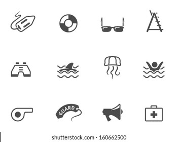 Lifeguard icons in black & white