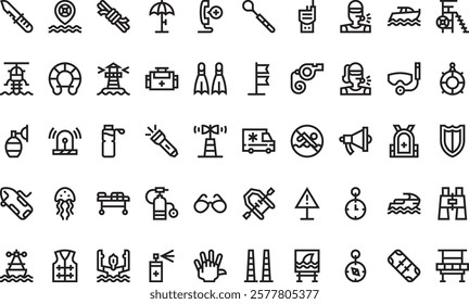 Lifeguard icons High-Quality Vector Icons Collection with Editable Stroke. Ideal for Professional and Creative Projects.