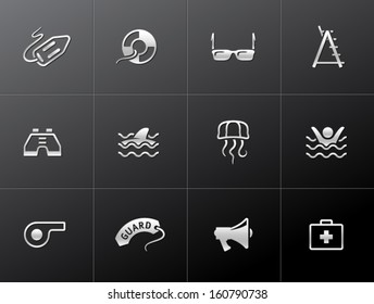 Lifeguard icons in metallic style