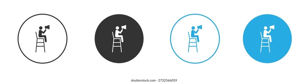 Lifeguard icons Set in Flat Vector Style