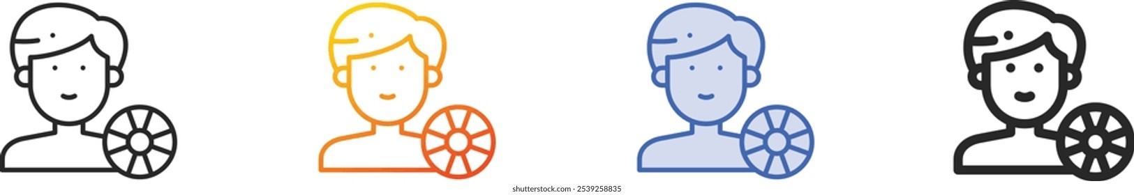 lifeguard icon.Thin Linear, Gradient, Blue Stroke and bold Style Design Isolated On White Background