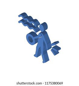Lifeguard isometric left top view 3D icon