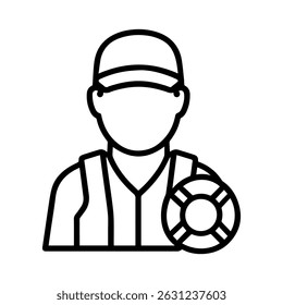 Lifeguard man icon on white background vector
Vector line profession icon