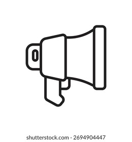 Ilustración vectorial de iconos de contorno de megáfono de salvavidas
