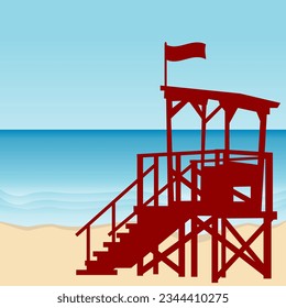 Lifeguard post on the coast