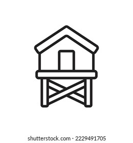 Ilustración de vectores de iconos de contorno de entrada de salvavidas