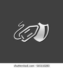 Lifeguard rescue icon in metallic grey color style.