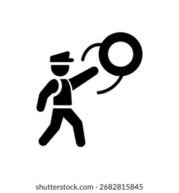 Lifeguard Safety Ring Icon Isolated On White Background 

