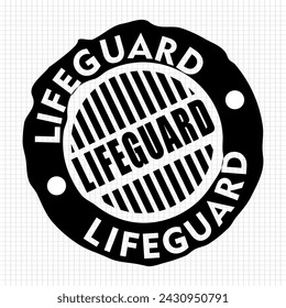 Lifeguard, stamp and sticker vector