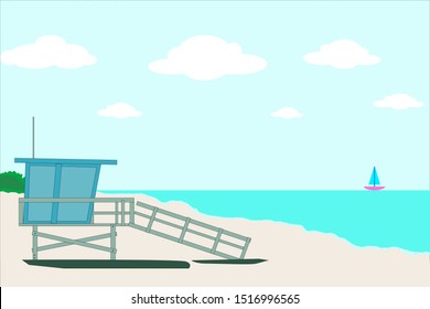 The lifeguard staton on the beach .
