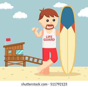 lifeguard with surf board