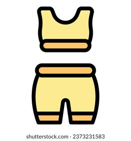 Lifeguard swimwear icon outline vector. Safety water. Rescue ocean color flat