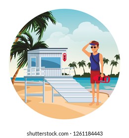 lifeguard with tower