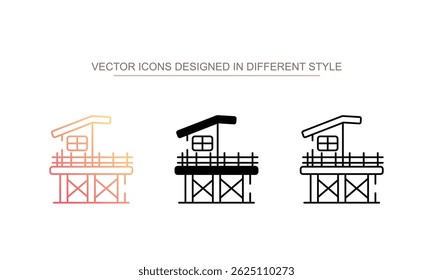 Lifeguard Tower icon design with white background stock illustration