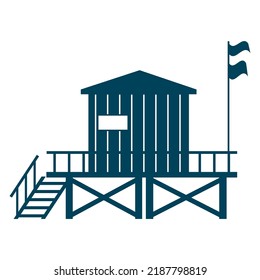 Lifeguard Tower Icon. Station Beach Building Illustration