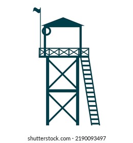 Lifeguard Tower Icon. Station Beach Building Illustration